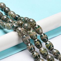 Tibetan Style dZi Beads Strands&nbsp;TDZI-E005-01L