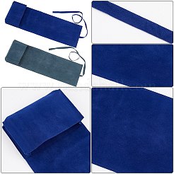 4個 2色 両面ベルベットタロットカード収納バッグ  タロットデスク収納ホルダー  ミックスカラー  展開：40.5x13x0.2cm  2個/カラー&nbsp;ABAG-CN0001-05