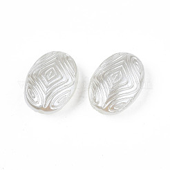 ABSプラスチックパール調ビーズ  オーバル  乳白色  18x13x7mm  穴：1.5mm  約637個/500g&nbsp;OACR-N008-127