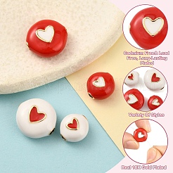 4Pcs 4 Styles Brass Enamel Beads&nbsp;KK-YW0003-01