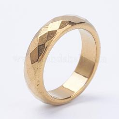 Electroplate Non-Magnetic Synthetic Hematite Rings&nbsp;RJEW-F068-17mm