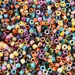 Opaque Picasso Cylinder Glass Beads&nbsp;SEED-Q039-06A-M