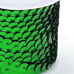 環境に優しいプラスチックスパンコールビーズ  スパンコールビーズ  装飾アクセサリー  フラットラウンド  グリーン  6mm  約5m /ロール&nbsp;PVC-Q092-6mm-4