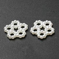 不透明樹脂模造真珠デコデンカボション  スノーフレーク  ベージュ  13x13.5x2mm&nbsp;LS-RESI-F043-03