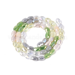 Electroplate Imitation Jade & Opaque & Transparent Glass Beads Strands&nbsp;EGLA-Q135-4x6MM-01E