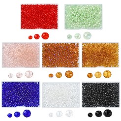 電気メッキガラスビーズセット  模造ヒスイビーズ  ABカラーメッキ  多面カット  ロンデル  レッド  4~8x3~6mm  穴：0.4~1mm  500個/箱&nbsp;EGLA-YW0003-18C