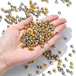 鉄製ベルチャーム 300色2個  クリスマスデコレーションのための素晴らしい  プラチナ·ゴールデン  8x6mm  穴：1mm  150個/カラー&nbsp;IFIN-YW0003-70