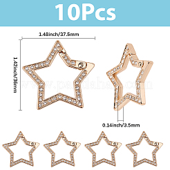 10Pcs Zinc Alloy Crystal Rhinestone Spring Gate Rings&nbsp;FIND-SC0021-42