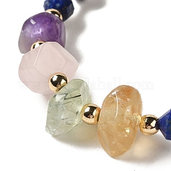 Faceted Natural Lapis Lazuli Stretch Beaded Bracelets&nbsp;BJEW-P318-01G-05