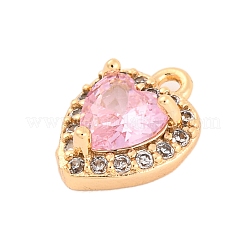 Brass Micro Pave Cubic Zirconia Charms&nbsp;KK-Z066-05G-01