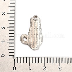 合金エナメルチャーム  プラチナ  バラの猫の形  24x15.5x1mm  穴：1.8mm&nbsp;FIND-V001-02P-03