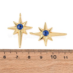 真鍮製エナメルペンダント  スター  ゴールドカラー  藤紫色  31.5x21x4mm  穴：1.7mm&nbsp;KK-G543-16G