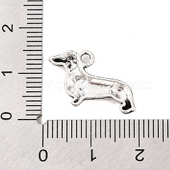チベット風亜鉛合金子犬ペンダント  鉛フリー＆カドミウムフリー  ソーセージドッグ/ダックスフントチャーム  アンティークシルバー  12.8x20x2.5mm  穴：1.6mm&nbsp;X-TIBEP-R334-013AS-RS