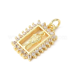 Religion Brass Micro Pave Cubic Zirconia Pendants&nbsp;KK-E799-02D-G