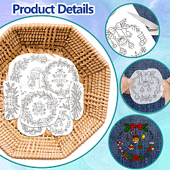 4 Sheets 11.6x8.2 Inch Stick and Stitch Embroidery Patterns&nbsp;DIY-WH0455-210