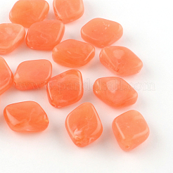 菱形天然石風アクリルビーズ  ミックスカラー  20~21x16x8.5mm  穴：2mm  約310個/500g&nbsp;OACR-R041-M