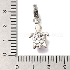 ラック メッキ 合金 ラインストーン ヨーロピアン ダングル チャーム  ガラスの亀の大きな穴のペンダント  鉛フリー＆カドミウムフリー  プラチナ＆ライトゴールド  ミックスカラー  30mm  穴：5mm&nbsp;FIND-H005-45