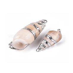Electroplate Natural Sea Shell Big Pendants&nbsp;SSHEL-Q100-02P