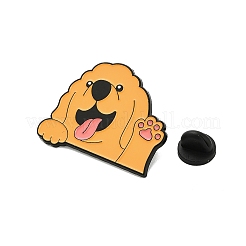 犬用エナメルピン  バックパック用合金ラペルピンバック  オレンジ  ブラック  28x35mm&nbsp;JEWB-I048-02EB-04