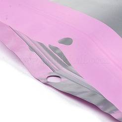 長方形のプラスチック製陰陽柄の再封可能な袋  グラデーションカラートップシール収納袋  セルフシールバッグ  窓と吊り下げ穴付き  パールピンク  21.9x15x0.15cm&nbsp;OPP-H001-01E-01