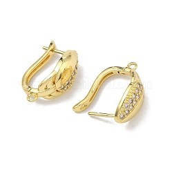 Brass Micro Pave Cubic Zirconia Earring Findings&nbsp;KK-D226-03G