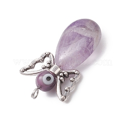 4Pcs Natural Gemstone Pendants&nbsp;PALLOY-JF04380