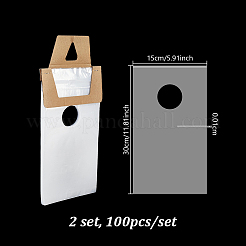防水プラスチック製新聞紙ドアハンガーバッグ100個  長方形  透明  30x15x0.01cm&nbsp;ABAG-WH0044-97