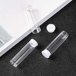 プラスチックビーズ収納ケース  蓋付き  チューブ  透明  透明  5.5x1.5cm&nbsp;CON-C068Y-1