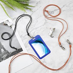 4個2色のワックスコードネックレスの材料  アンティークブロンズカラーの鉄製ネジ留め金付き  IDバッジホルダー用  ミックスカラー  960x2.5mm  2個/カラー&nbsp;AJEW-PH0003-03