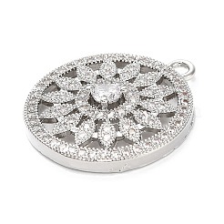 Brass Micro Pave Cubic Zirconia Pendants&nbsp;KK-L229-074P