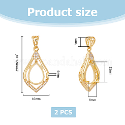 2Pcs 2 Colors Brass Pendants Cabochon Settings&nbsp;FIND-HS0001-14
