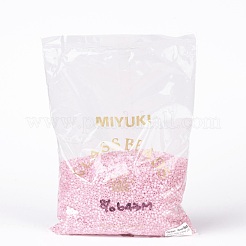 MIYUKIラウンドロカイユビーズ  日本製シードビーズ  8/0  （rr643)染めピンクシルバーラインアラバスター  3mm  穴：1mm  約19000~20500個/ポンド&nbsp;SEED-G008-RR0643