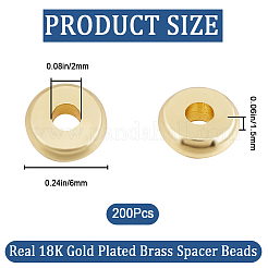 200Pcs Brass Spacer Beads&nbsp;KK-CN0002-74