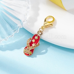 Flip Flops Alloy Enamel Pendant Decoration&nbsp;HJEW-JM01419