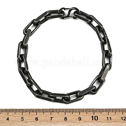 304ステンレススチールチェーンブレスレット（女性・男性用）  オーバル  アンティークシルバー  8-3/8インチ（21.3cm）&nbsp;BJEW-Z143-29AS
