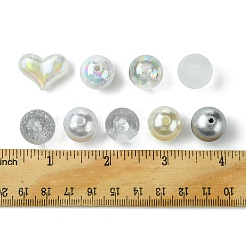 40個9スタイルアクリルビーズ  ラウンド  ミックスカラー  15~16mm  穴：2~2.8mm&nbsp;MACR-FS0001-66