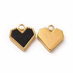 PVD真空メッキ304ステンレスペンダント  長持ちメッキ  アクリルと  ハート  ミックスカラー  12x11x3mm  穴：2mm&nbsp;STAS-A076-06G