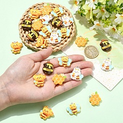 25Pcs 5 Styles Opaque Resin Pendants&nbsp;RESI-YW0006-16