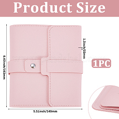 PUレザーイヤリング収納バッグ  イヤリング用のジュエリーロール  長方形  ピンク  163x140x33mm&nbsp;AJEW-SP0006-24C