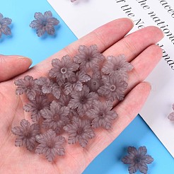 透明なアクリルビーズ  艶消し  花  ロージーブラウン  21x19x5.5mm  穴：1.6mm  約930個/500g&nbsp;MACR-S373-117-D11