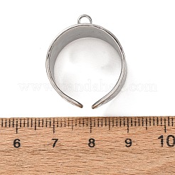 質感のある304ステンレススチール製カフリングセッティング  ループリングベース  ステンレス鋼色  18mm  穴：2.5mm  usサイズ8 3/4(18.7mm)&nbsp;SA-CBA7DC2-02P