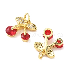 Brass Micro Pave Cubic Zirconia Pendants&nbsp;KK-I355-02G-01