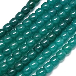 天然石マレーシアジェイドビーズ連売り  染め＆加熱  バレル  ダークシアン  9.5~10x8.5mm  穴：1mm  約37~38個/連  14.57''~14.96''（37~38センチメートル）&nbsp;G-B165-F06-10x10mm
