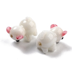 手作りランプワークビーズ  クマ  雪  17~19x10~11x11~12.5mm  穴：1.8~2.3mm&nbsp;LAMP-I024-34