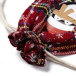 Christmas Theme Rectangle Jute Bags with Jute Cord&nbsp;LS-ABAG-E006-01C