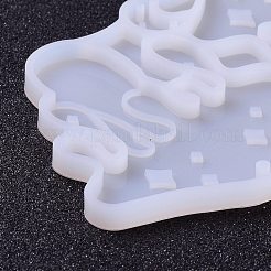 DIYペンダントシリコンモールド  ピアス作りに  レジン型  UVレジン用  エポキシ樹脂ジュエリー作り  きのこの出血  ホワイト  94x53x4mm  穴：2.3mm  内径：50x47mm&nbsp;X-DIY-H154-04E