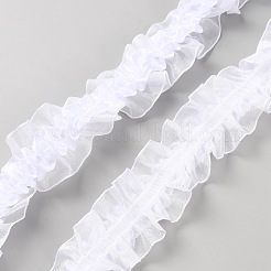 10 Yards Polyester Chiffon Pleated Ribbon&nbsp;OCOR-WH0091-63B