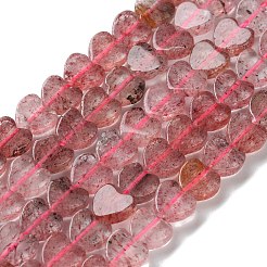天然石ストロベリークォーツビーズ連売り  ハート  6x6x2mm  穴：0.7mm  約71個/連  15.55''（39.5センチメートル）&nbsp;G-M403-A48-02