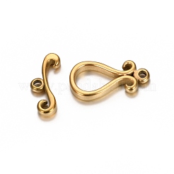 イオンプレーティング（IP）304ステンレススチールマンテル  ティアドロップ  ゴールドカラー  ティアドロップ  ：19x10x2.5mm  穴：1.6mm  バー：7x16.5x2.5mm  穴：1.8mm&nbsp;STAS-I157-01G
