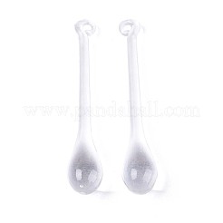 透明なプラスチック製の大きなペンダント  ティアドロップ  透明  81~82x14~15mm  穴：2.5x4mm  約128個/500g&nbsp;KY-T042-01
